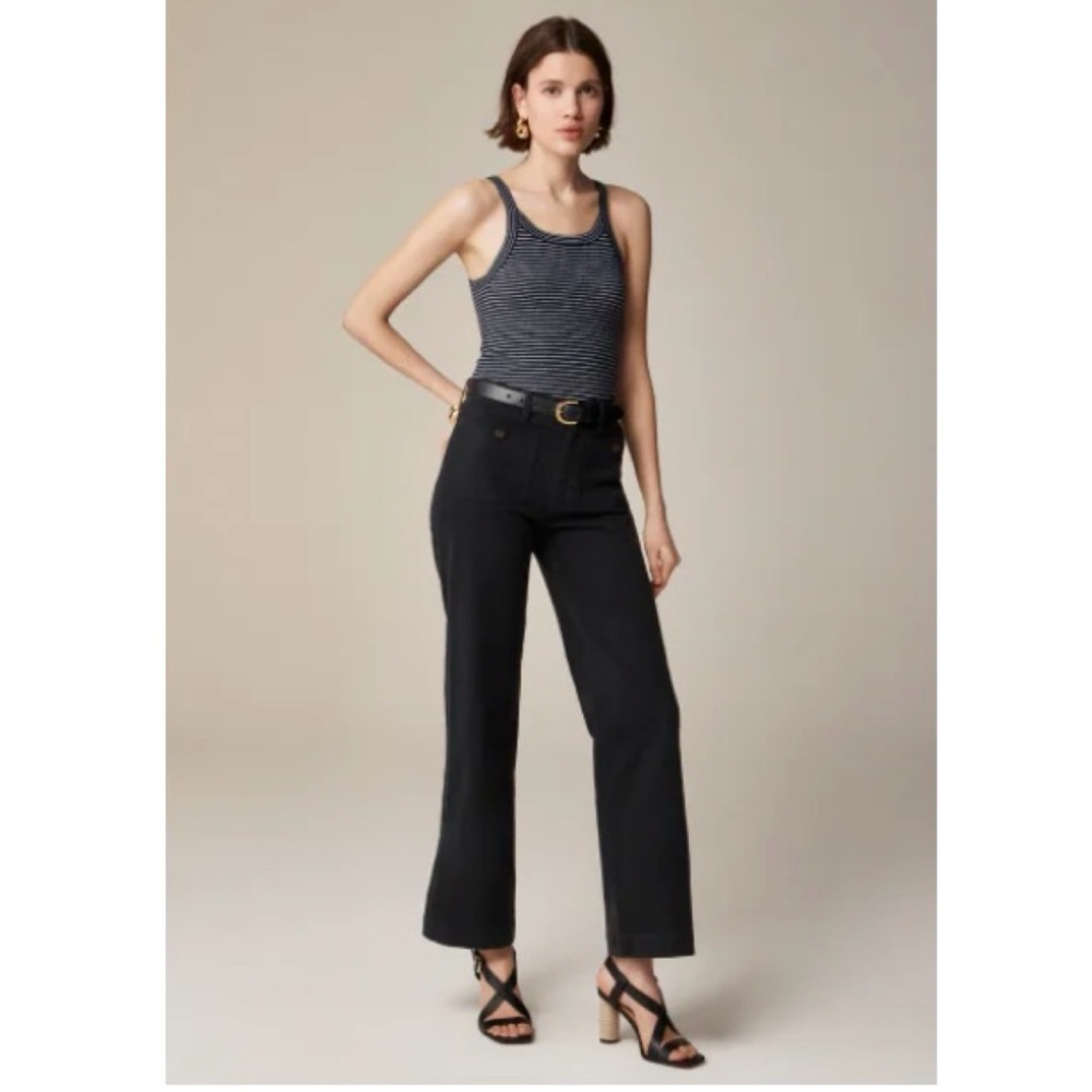 J.Crew Pants Women's Black Stretch  Cotton Blend Straight Leg 8 $98.00